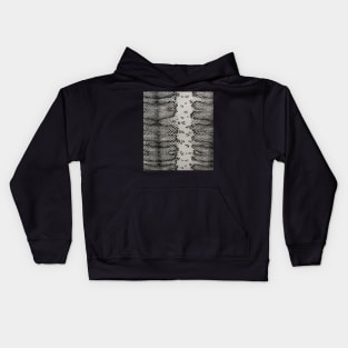 Photographic Image of Snake skin in Black and White Kids Hoodie